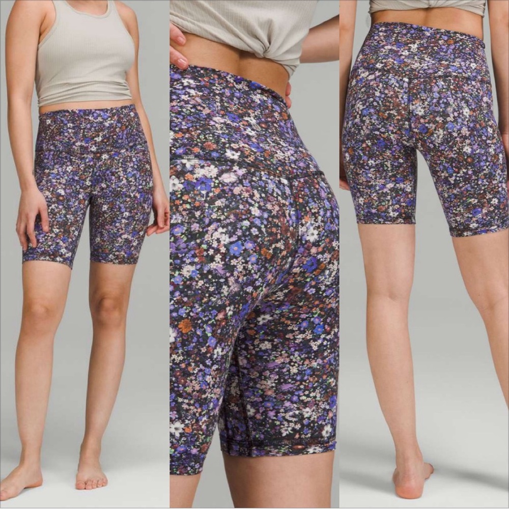 lululemon athletica Floral Bike Shorts - Purple Multi